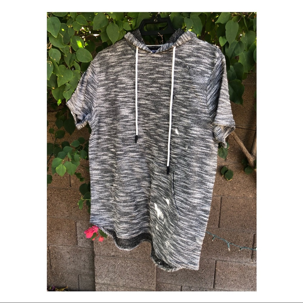 CARBON oversized hooded shirt
